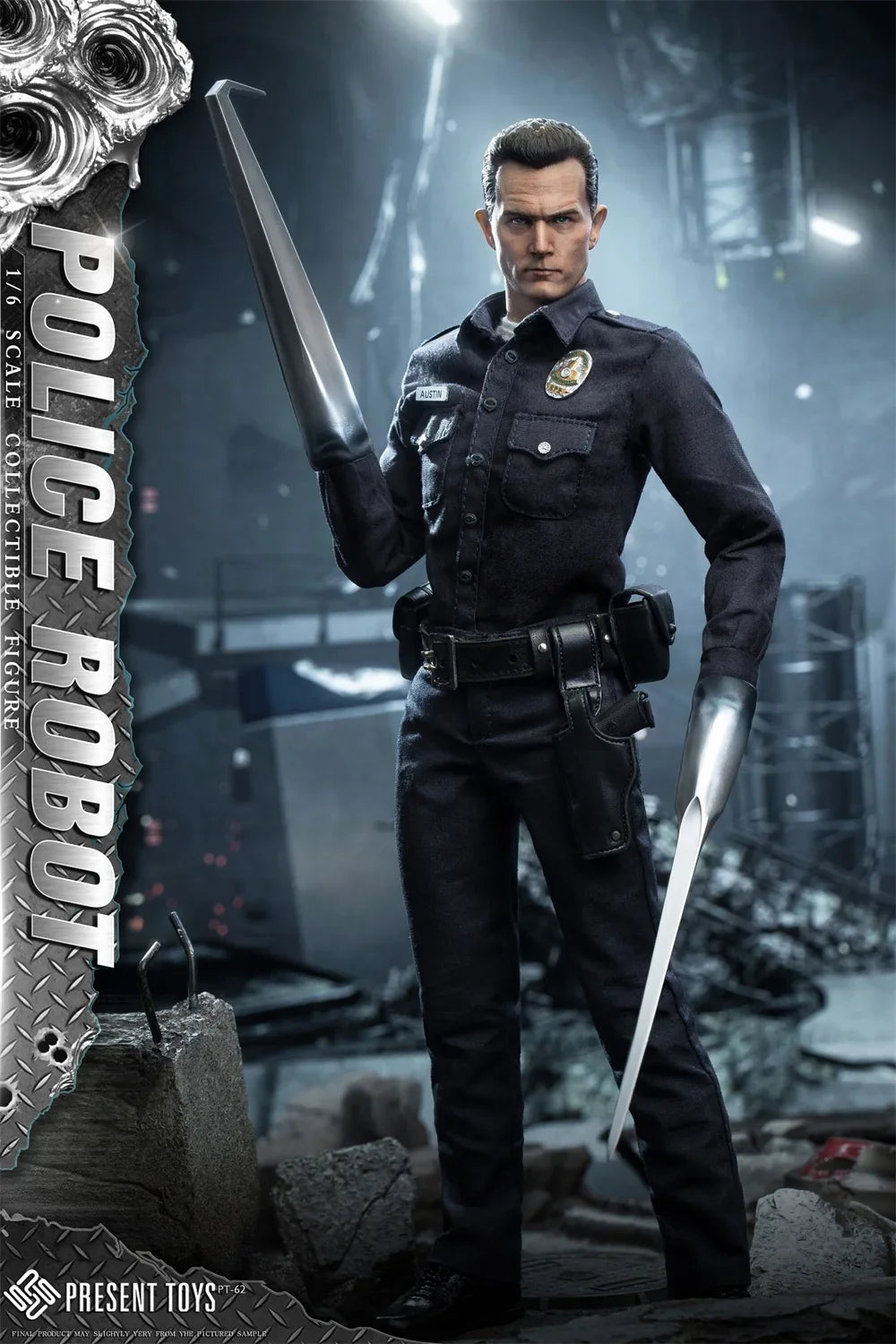 PRESENT TOYS PT-sp62 1/6 Scale Police Robot T1000 Male Soldier Full Set for 12inchs Action Figure Collectible Model Toys