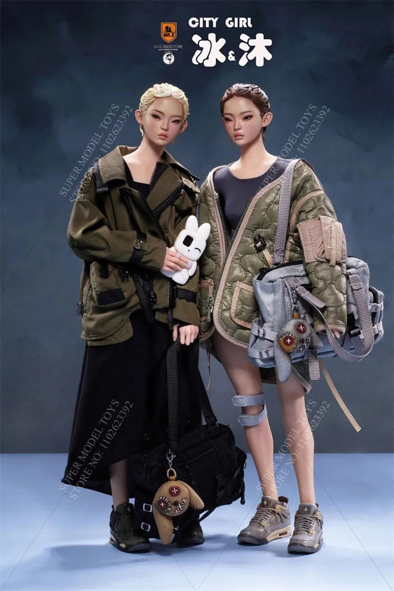 MR.Z CG001 1/6 Scale Women Soldier City Girl Bing&Mu Movable Eye Version Beauty Full Set 12-inch Action Figure Model Gifts