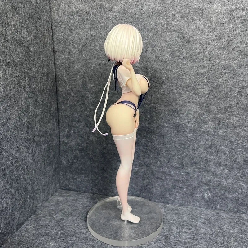 Silver-Haired Maid Sailor Figure - 1/7 Scale Anime Girl Gk Model With Thigh High Stockings, Naval-Themed Collectible Statue