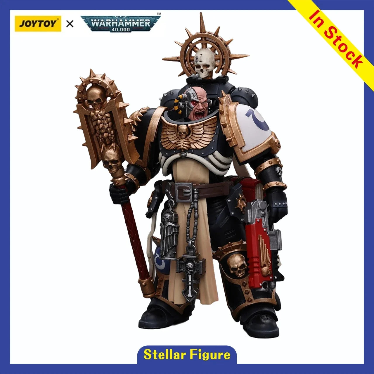 [Sf] Joytoy 1/18 Action Figure Warhammer 40k Ultramarines Chaplain(Indomitus) Prime Model Toy Gift