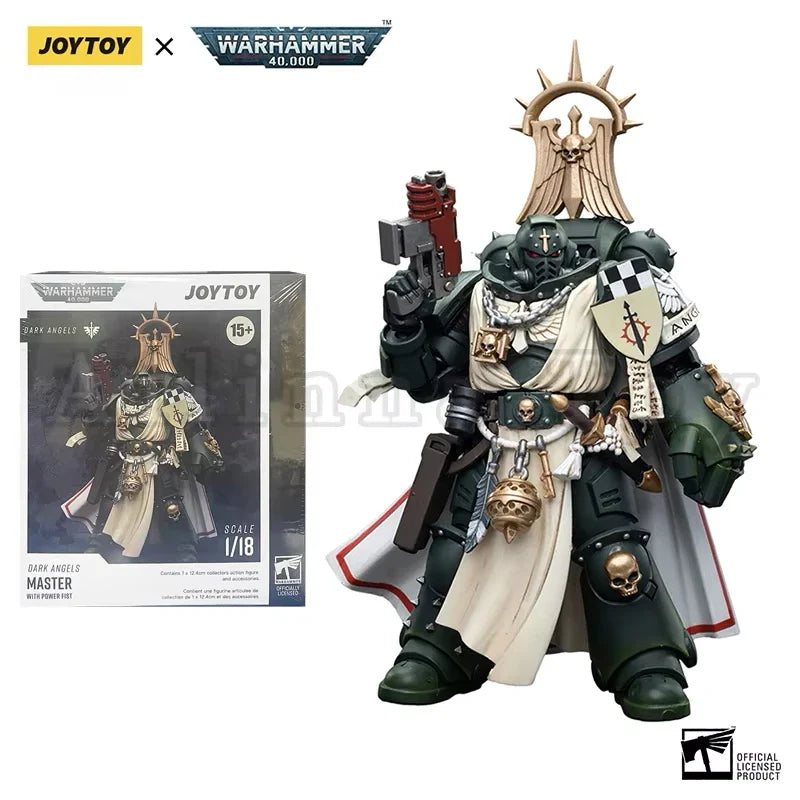 JOYTOY 1/18 Actionfigur 40K Dark Angels Master Lazarus Meister mit Energiefaust Anime Militärmodell