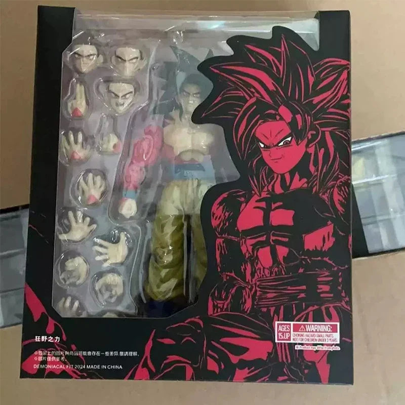 Demoniacal Fit Dragon Ball Son Goku Shf 3.0 Super Saiyan 4 Untamed Power 1/12 Action Figure 16cm Collection Movable Model Toys