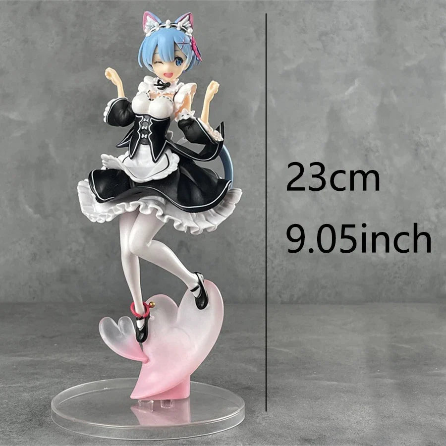 A box set of anime model figurines of Rem's cat-eared scene in a new world from scratch