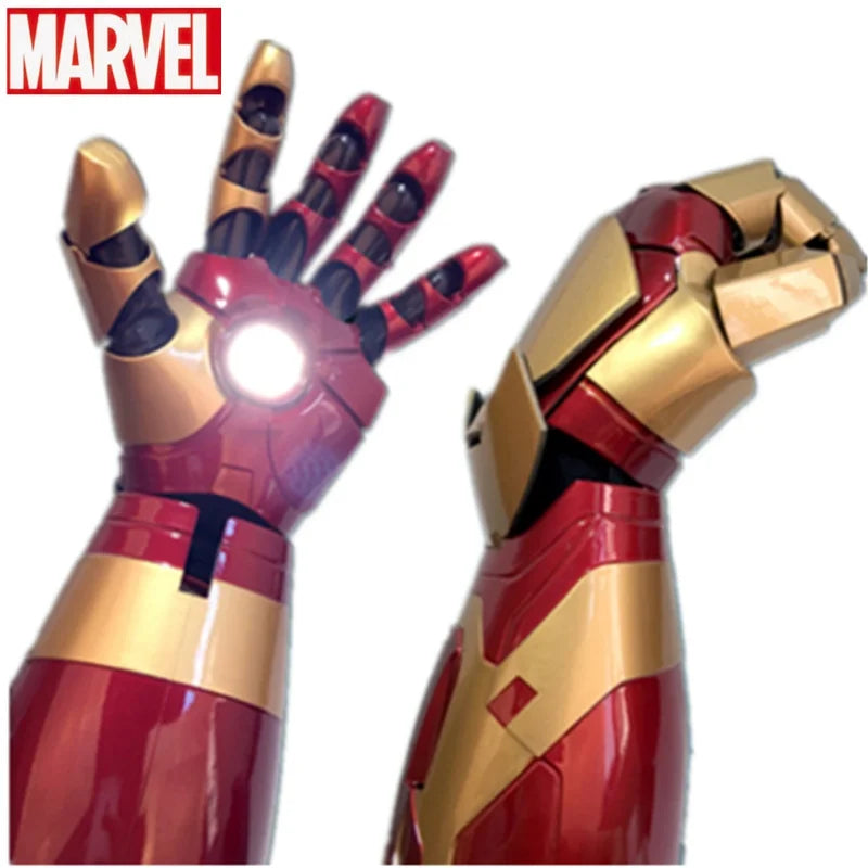 NEW Mk43 1:1 Avengers Marvel Iron Man Glowing Arm Gloves Cosplay Performance Props Wearable Figure Toys Dolls Gifts