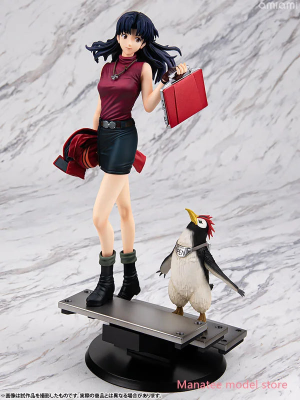 MegaHouse Original Rebuild of Evangelion Misato Katsuragi & Penpen 25cm PVC Action Figure Anime Model Toys Collection Doll Gift
