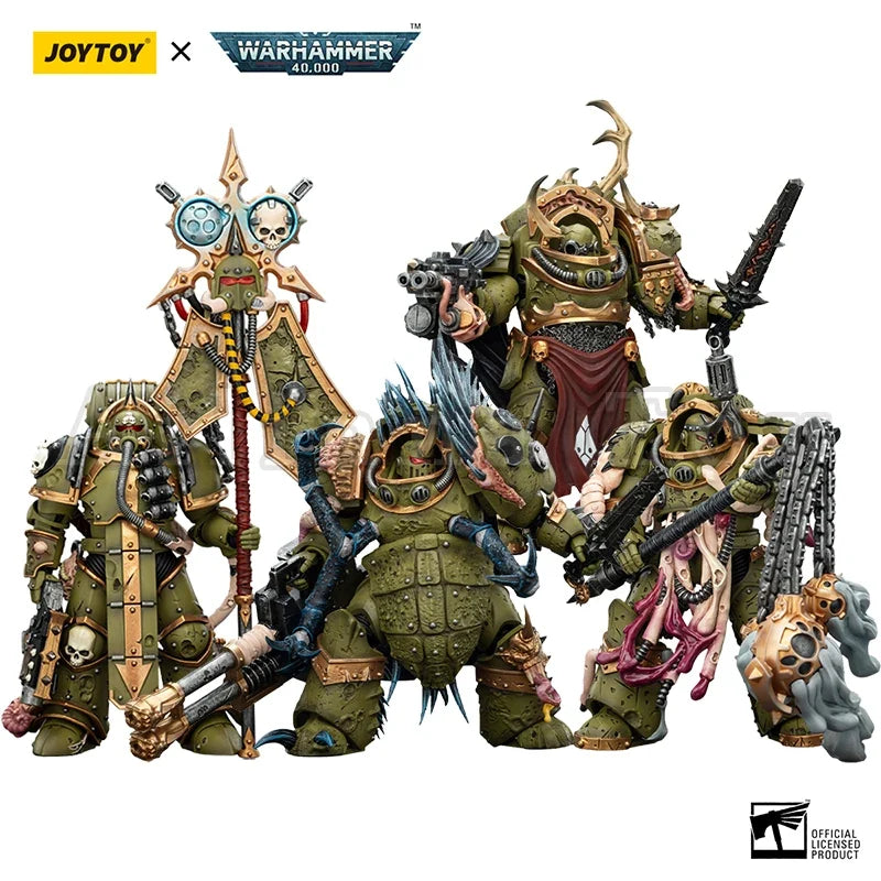 JOYTOY 1/18 Action Figure 40K Death Guard Blightlord Terminator and Plague Marine Icon bearer Anime Model Toy Gift