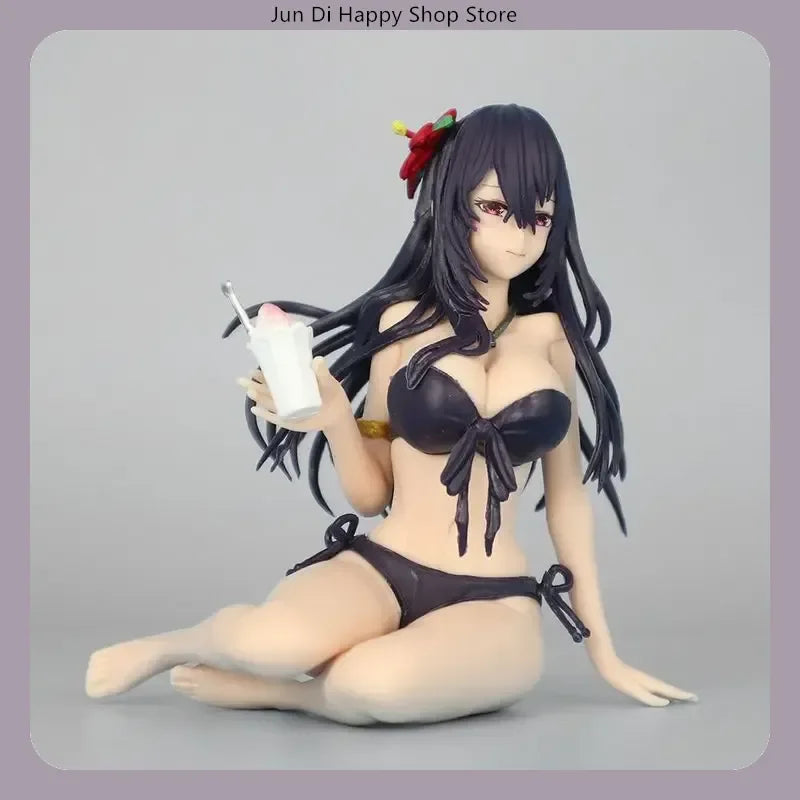 10cm PVC Swimsuit Sitting Pose Anime Girl Figure Statue Desktop Decoration Collectible Gift for Friends Anime Lovers