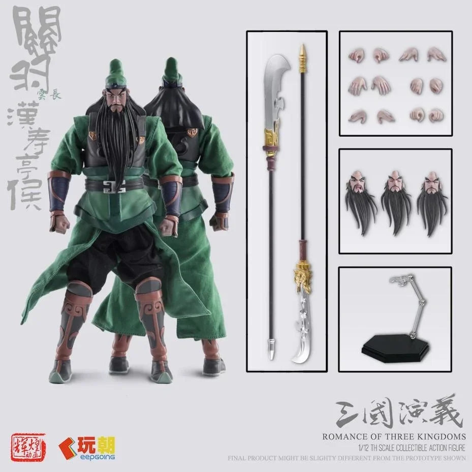 TYCTOYS Original Playing Toys 1/12 Scale Male Soldier Anime GuanYu Animated Version 6inch Full Set Action Figure Model Toy Gifts