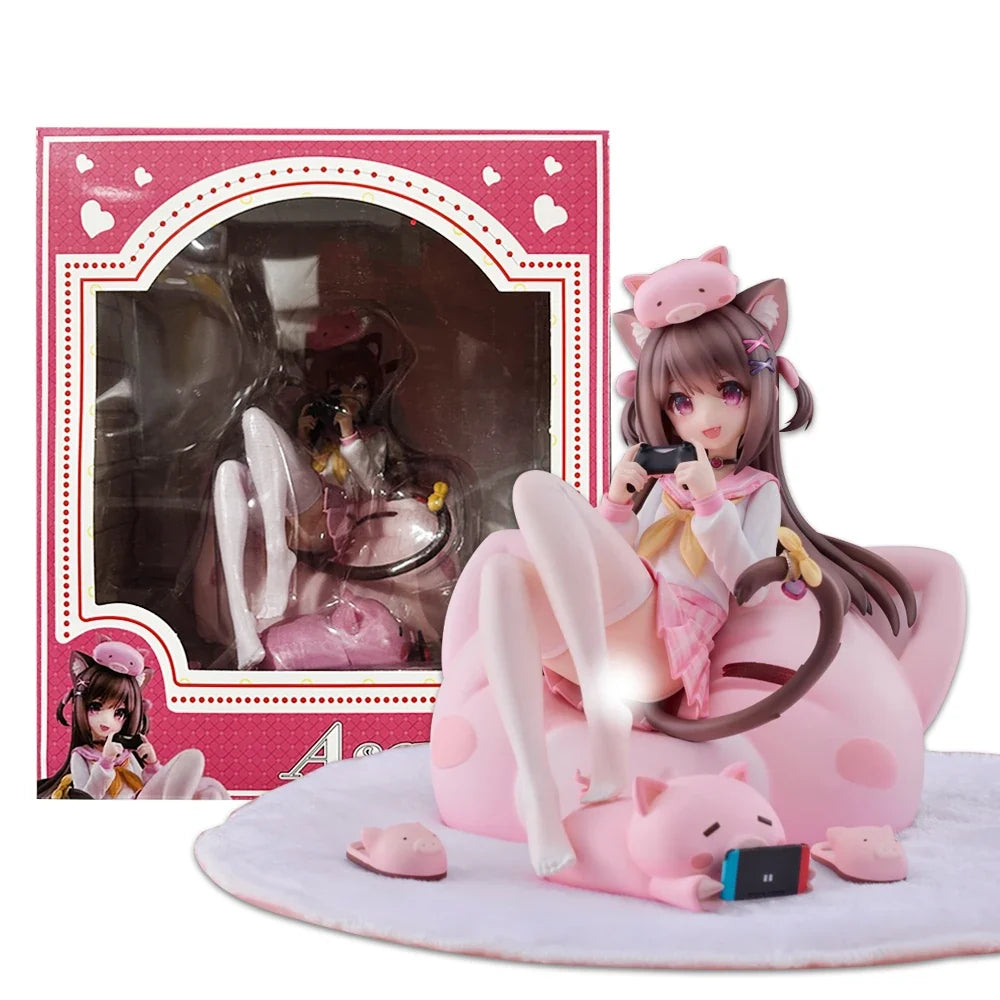 26CM Anime Asaki Figure Virtual Anchor Pig Princess Is the order a rabbit? Sitting Model Toy Gift Collection Action Figure PVC
