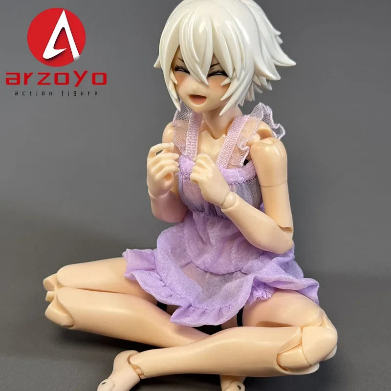 1/12 Scale Female Solider Lace Shoulder Strap Cake Skirt Dress Clothes Model Fit 6'' Ob11 Azone Figma Romankey Action Figure