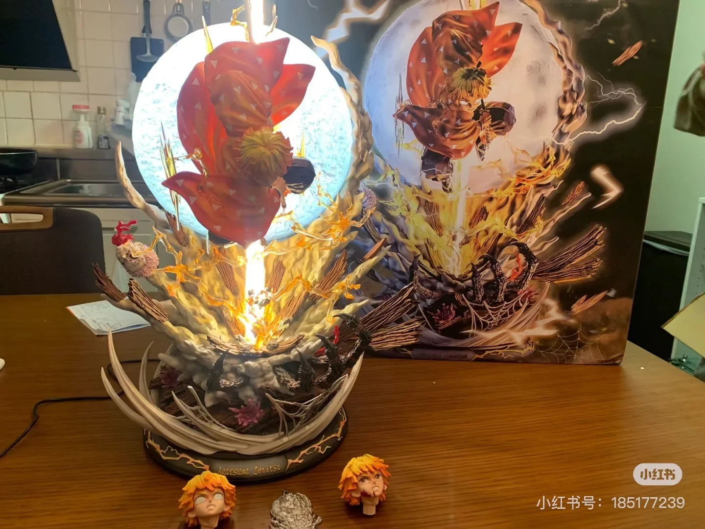 Anime Figure Demon Slayer Agatsuma Zenitsu 51cm Pvc Model Collection Doll Gk Action Figure Luminous Room Decor Model Toys Gifts