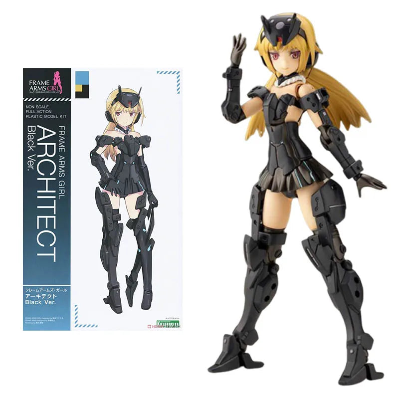 Kotobukiya Frame Arms Girl Model Kit Architect Black Anime Figure Building Kit Mobile Suit Girl Action Figures Toys For Boy Gift