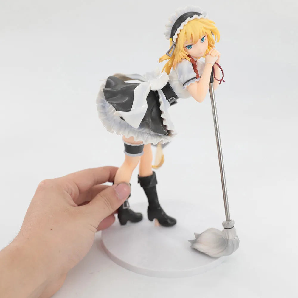 22CM Anime Game Girls Frontline G36 Maid Broom Dress Up Standing Model Toy Gift Collection Action Figure PVC Boxed