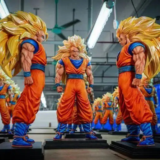 Dragon Ball Goku SSJ3 Statue 34cm,JT Collection PVC Decor for Desk Birthday Gift toy,Super Saiyan 3 Anime Action Figure Model