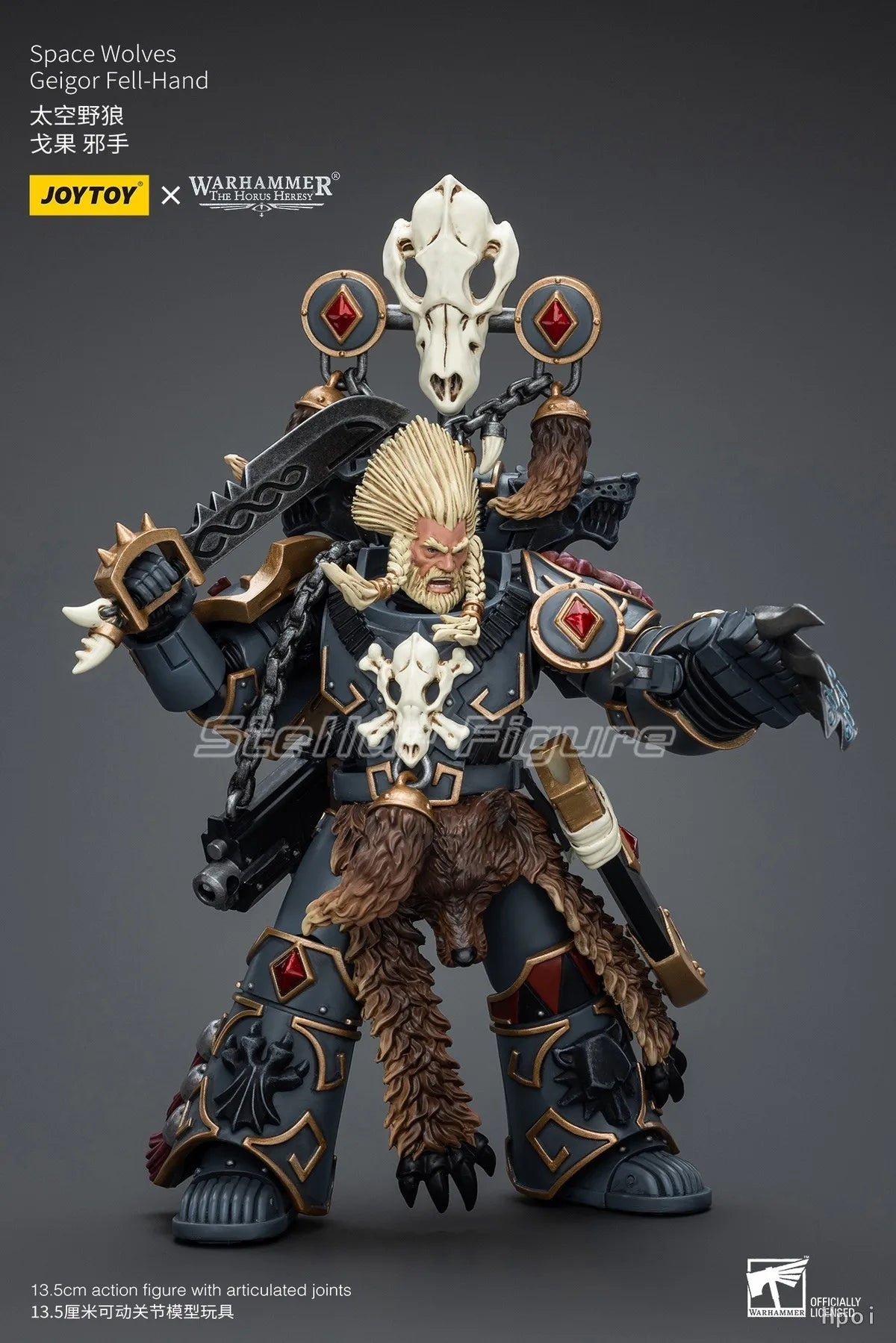 【SF】JOYTOYS Warhammer 40K 1/18 Action Figure Space Wolves Geigor Fell Hand Anime Model Gifts Toys