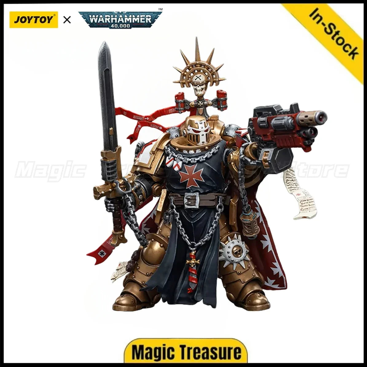 【In Stock】JOYTOY Warhammer 40K Black Templars High Marshal Helbrecht Model Figure Toy Gift Collection 1/18 Action Figure