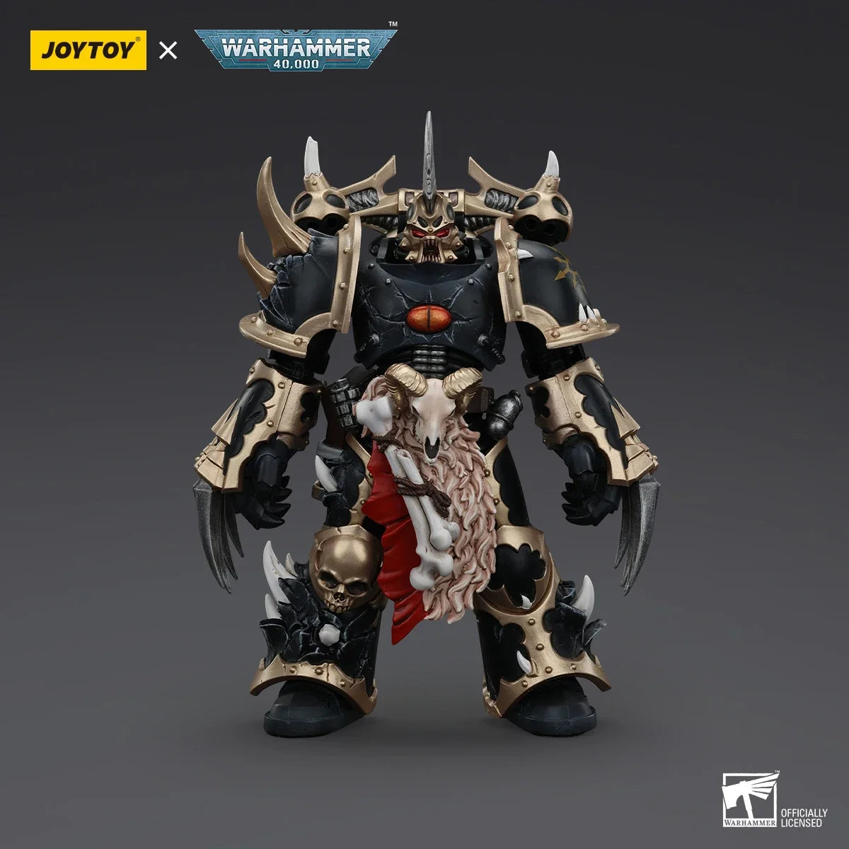 JOYTOY Warhammer 40K 1/18 Action Figure Chaos Space Marines Black Legion Chosen with Lightning Claws Collectible Model Toy Gift
