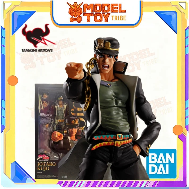 Auf Lager Japan Bandai Original Anime JoJo's Bizarre Adventure SHF Jotaro Kujo ca. 170mm Actionfigur Modell Spielzeug Sammlergeschenk