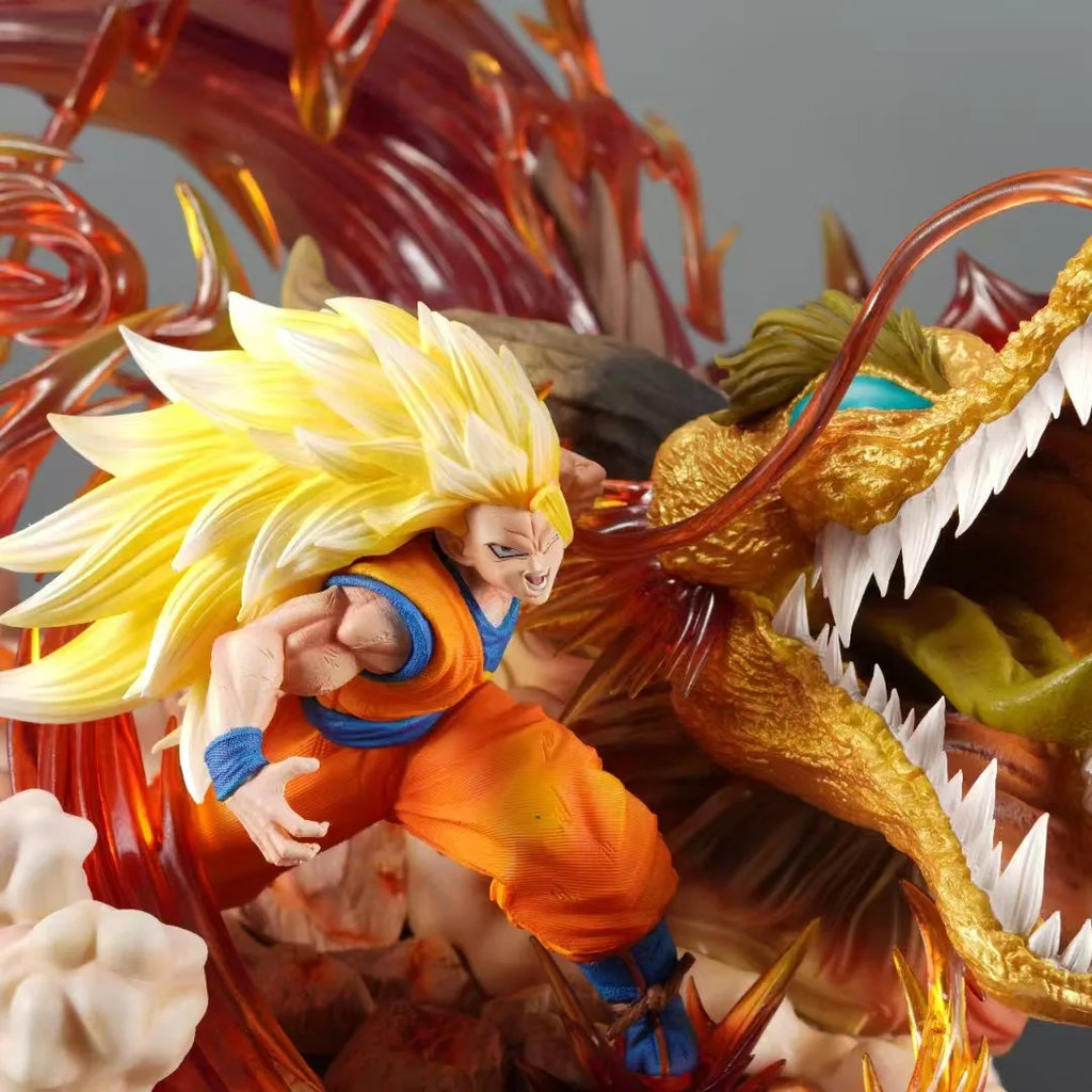 50cm Dragon Ball Dragon Fist Son Goku Anime Figures PVC Super Saiyan Can Glow Peripheral Collect Desktop Ornaments Gift Toys Kid