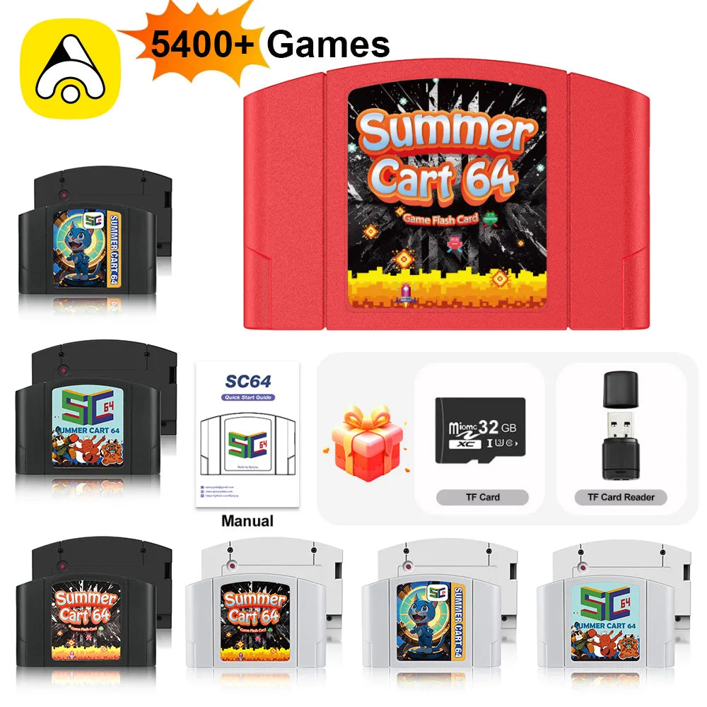 5400 In 1 SummerCart 64 Open Source Game Card For Nintendo 64 Console SC64 Cartridge Support GB/GBC/SNES/SFC Emulator 64DD Games
