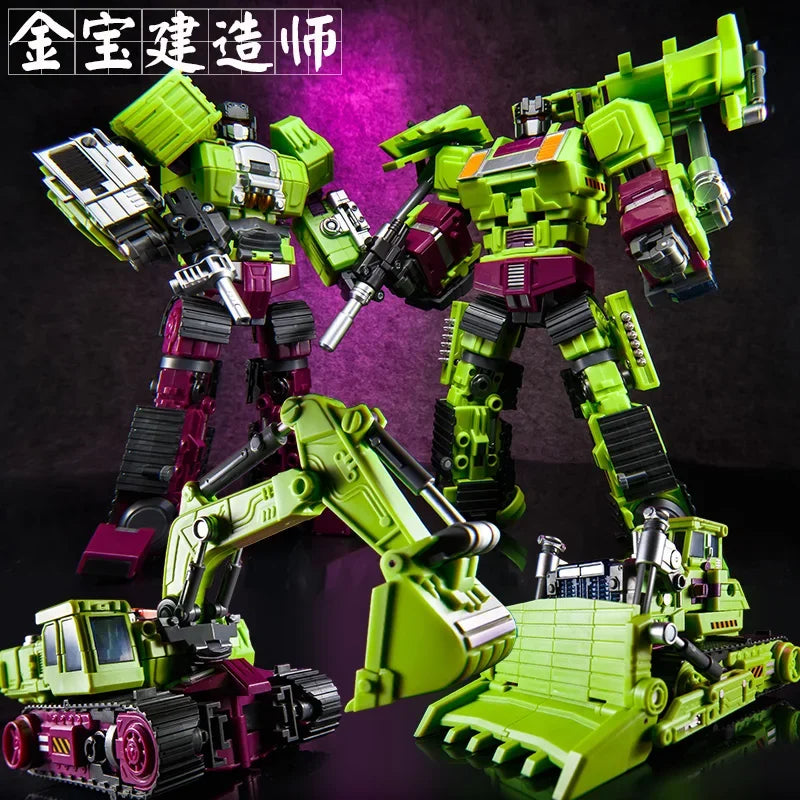 40cm JINBAO 6in1 Transformation Oversize Construction Vehicle Jinbao Devastator Figure Toys Gift