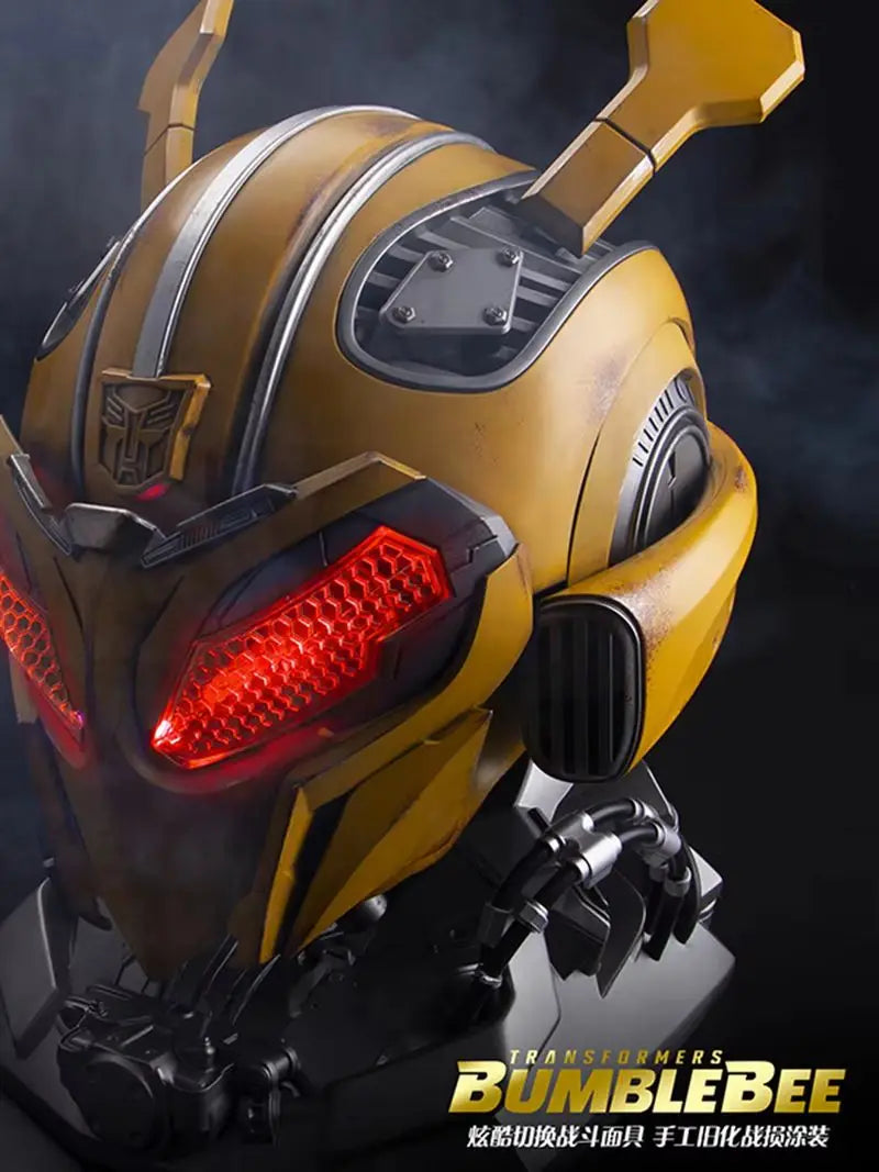 1:1 Helmet In Stock Bumblebee Transformers Genuine Anime Fiugre Wearable Face Changing With Speakers Model Dolls Decor Toy Gift