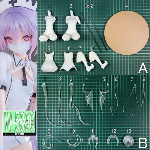 1/6 EVE SWEET TOXIC_Ver. Nurse Original Character Unpainted Unassambled Resin White Model Kit PVC Recast Figure W_5390