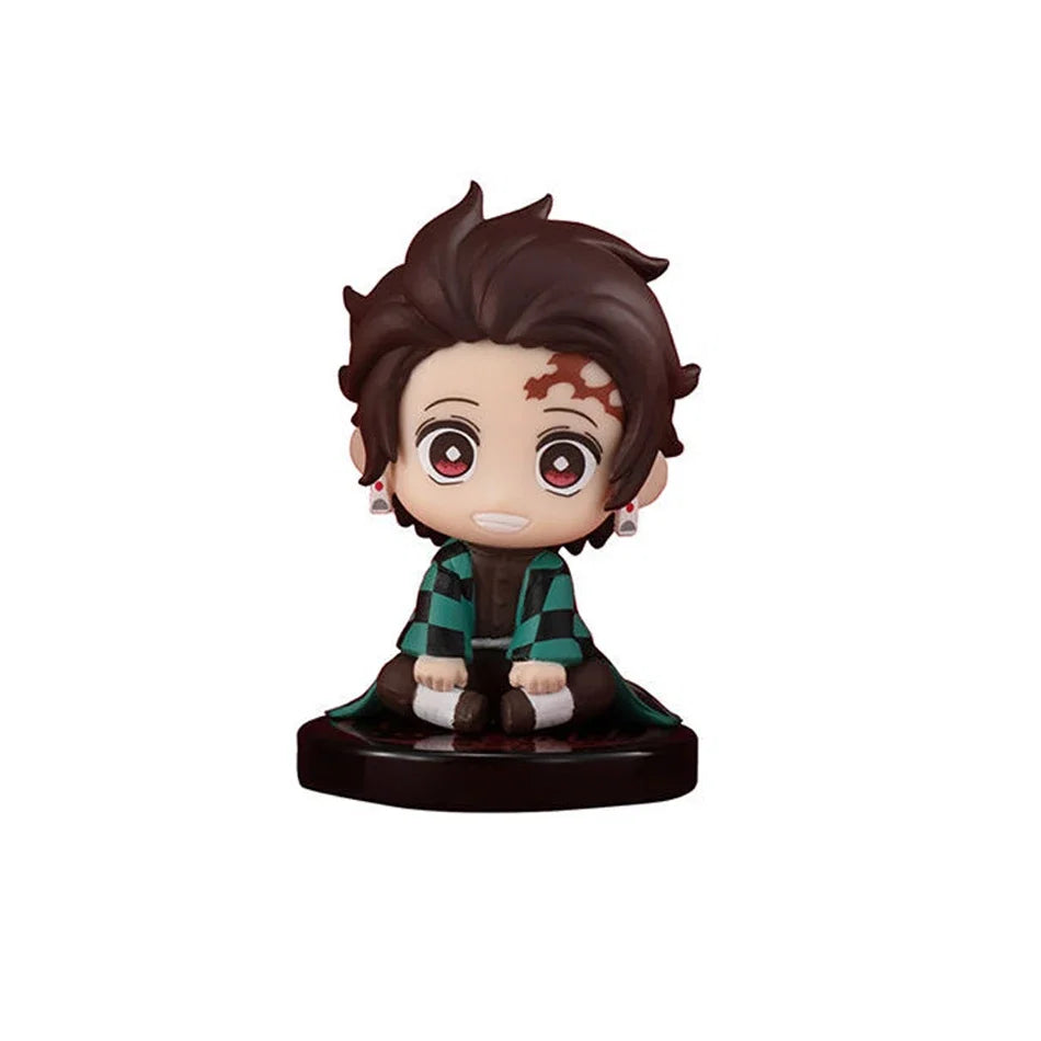 Q Posket Demon Slayer Figure Wholesale Mini Figurine 5Pcs 15Pcs Sets Kimetsu No Yaiba Small PVC Dolls Desktop Decoration Toys