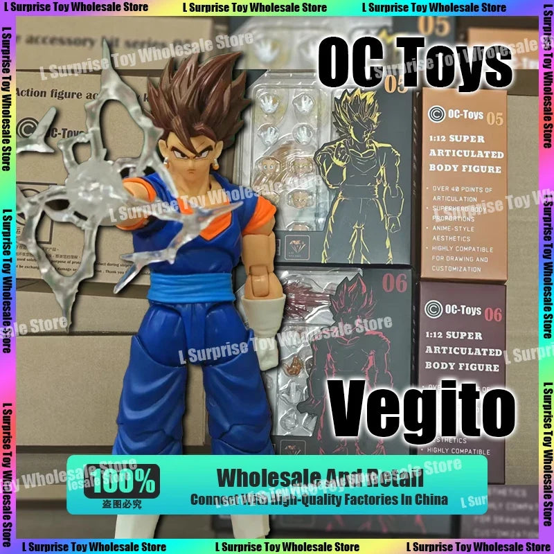 OC Toys GD Studio Dragon Ball Z SHF Super Saiyan God Vegetto Vegito Anime Action Figures Figurines Models Kids Gifts Toys