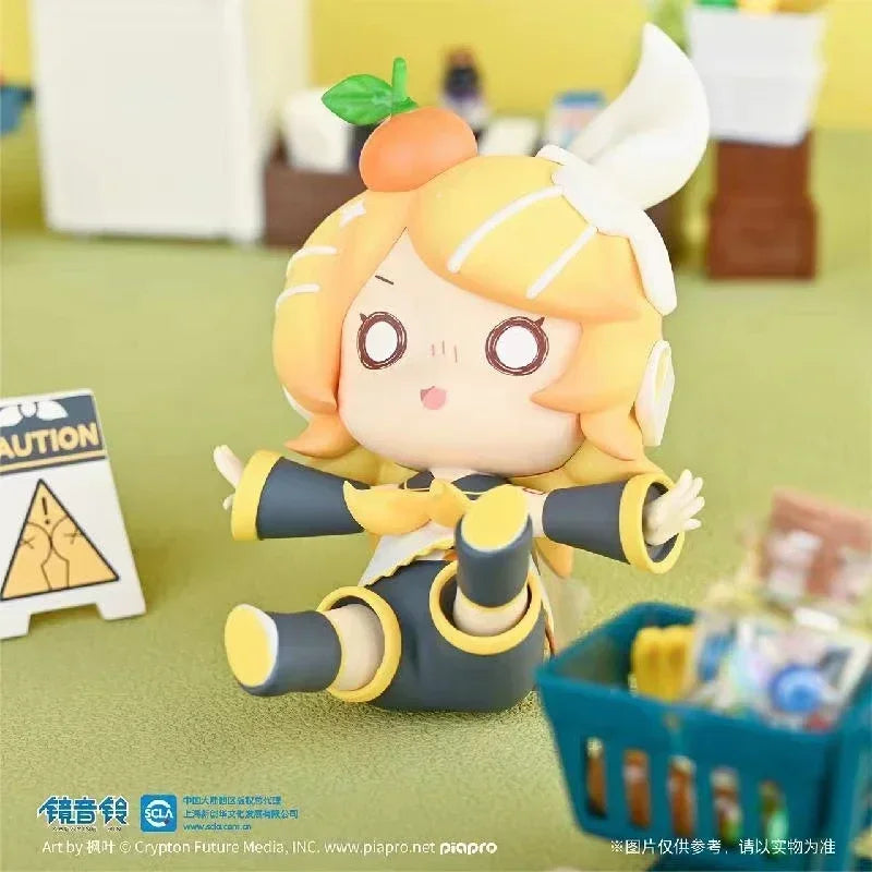 Hatsune Miku Kagamine Rin Kagamine Len Q-version box-packed fall figure In shelf Brand new genuine