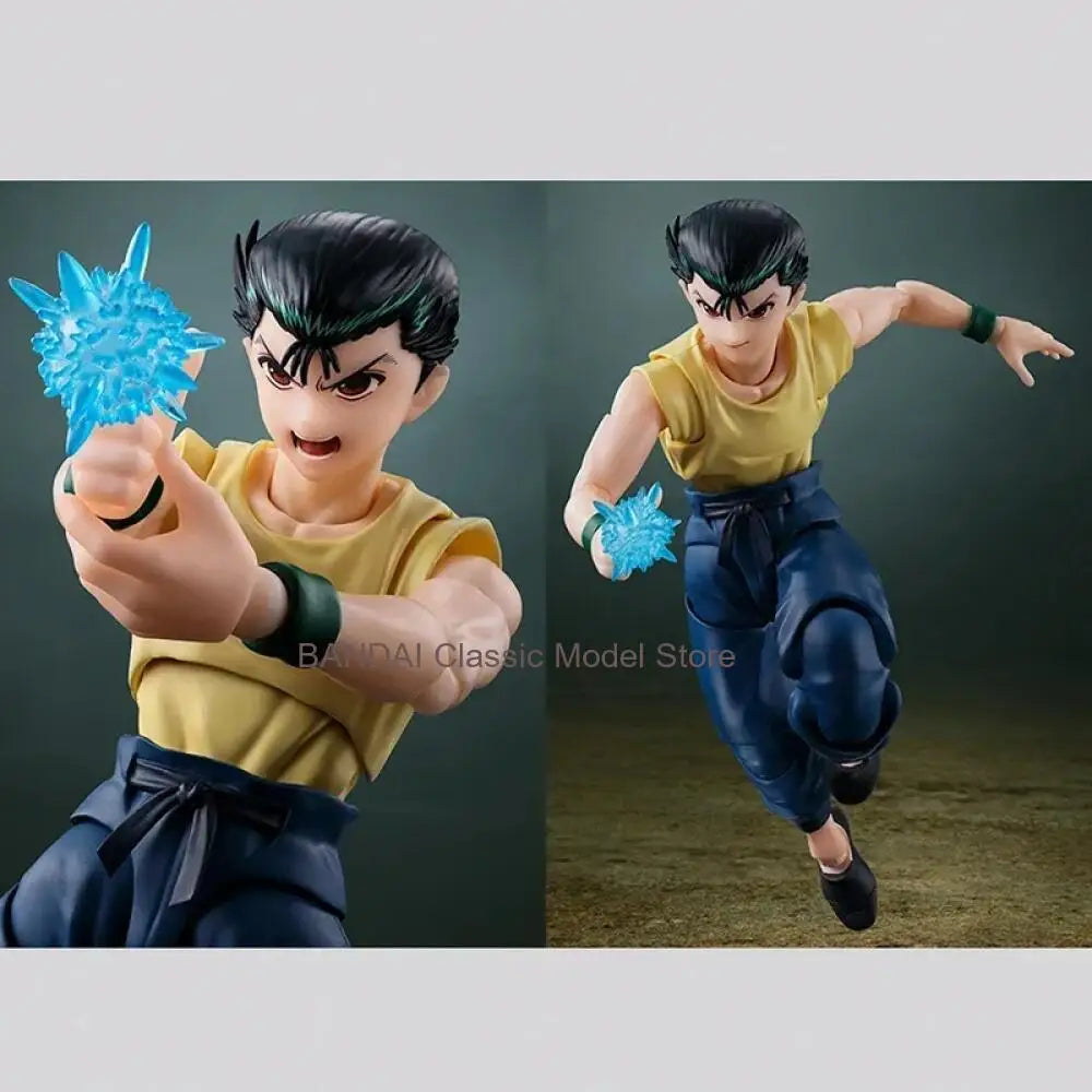 Original Bandai S.H.Figuarts SHF Yu Yu Hakusho YUSUKE URAMESHI Figure Finished Model kit  Anime full Action Toy Gift for kid set