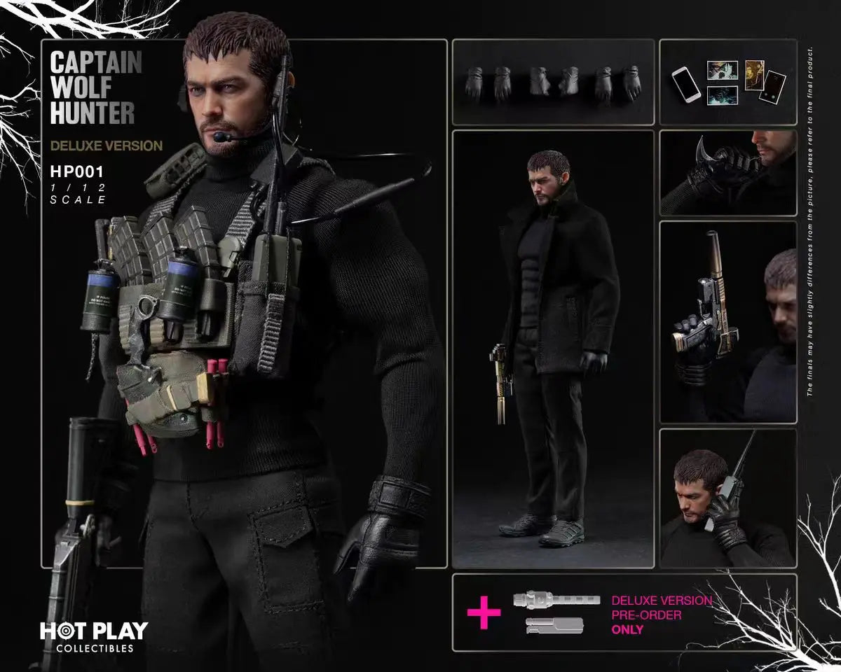 In Stock Action Figure 1/12 Captain Wolf Hunter Chris Anime Figurine Statue Collectible Joint Movable Model Gifts Toys