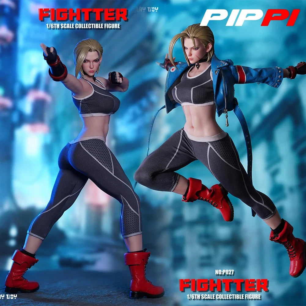 PLAY TOY P027 1/6 Fightter Cammy Female Soldiers With Movable Eyeballs Figure 12'' Model Full Set Collectible Toy