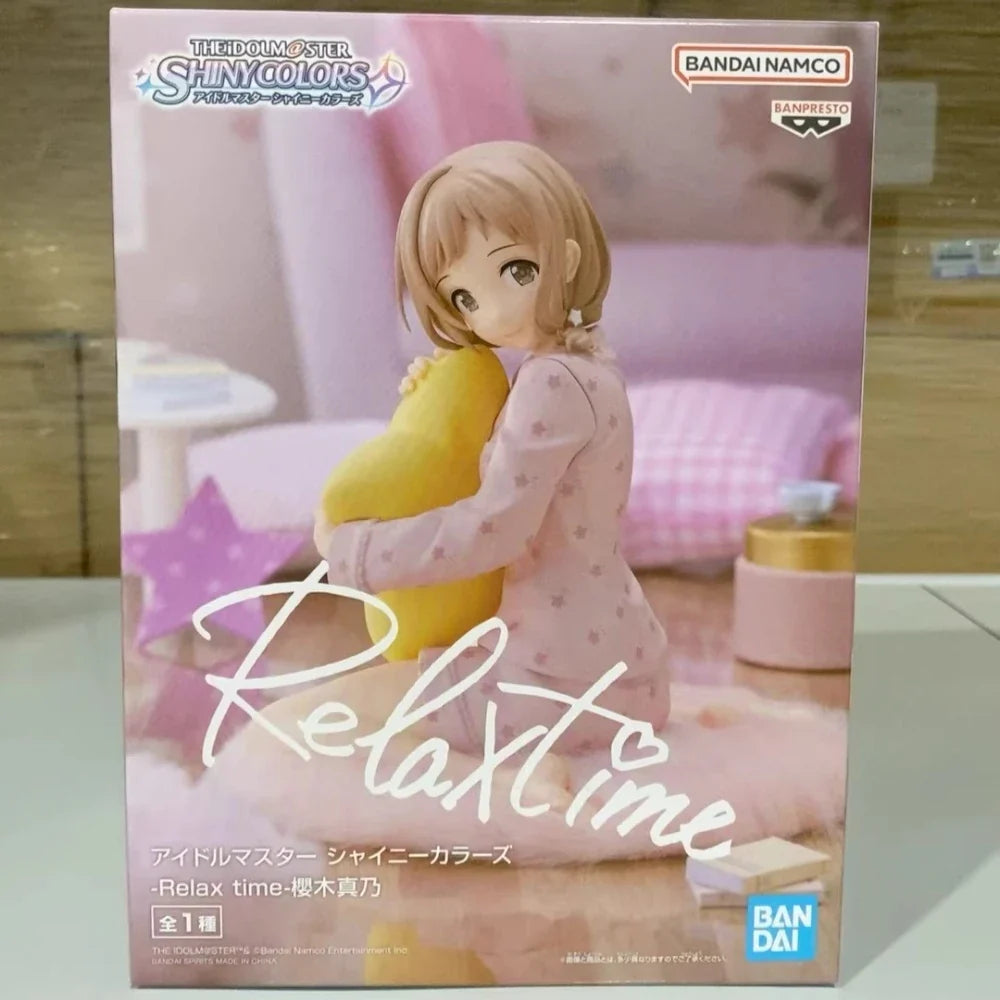In Stock Bandai Original Genuine Banpresto THE IDOLM@STER: Shiny Colors Sakuragi Mano Relax Time 10cm Model Toy Figure Xmas Gift