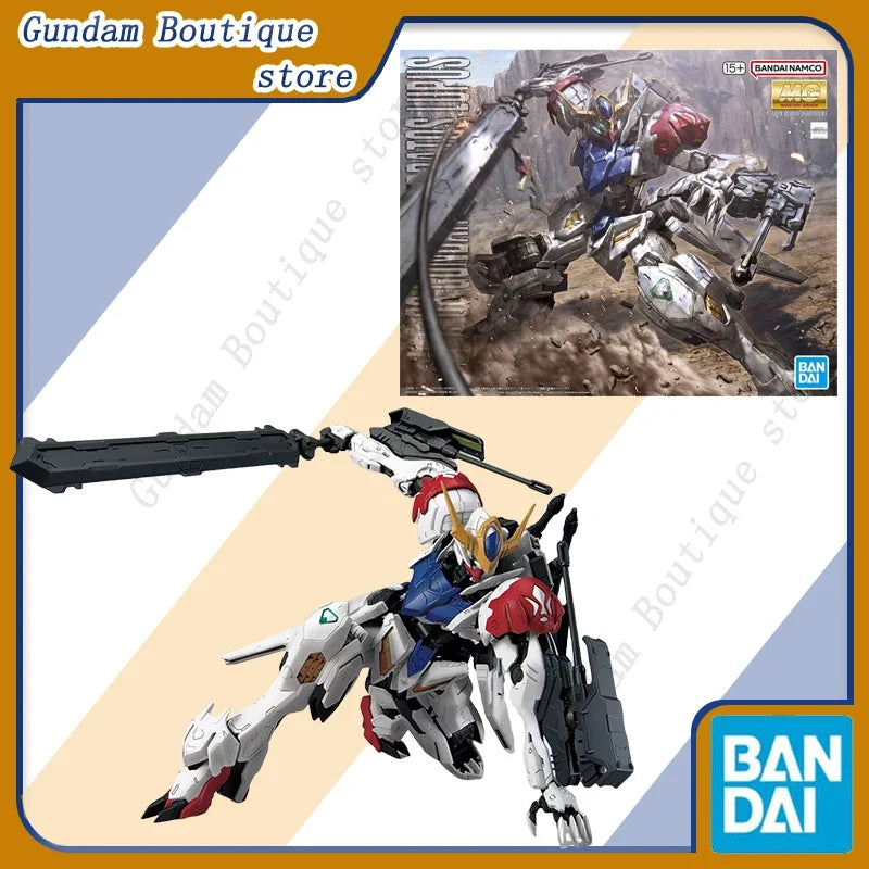 Bandai Genuine MG ASW-G-08 GUNDAM BARBATOS LUPUS Anime Action Figure Robot Collectible Assembly Model Toy Ornament Gift Children