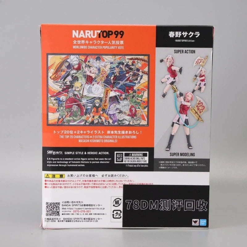 Bandai Original Genuine S.H.Figuarts Anime Naruto Shippuuden Haruno Sakura NARUTOP99 Edition Ver 13.5cm Action Figures Model Toy