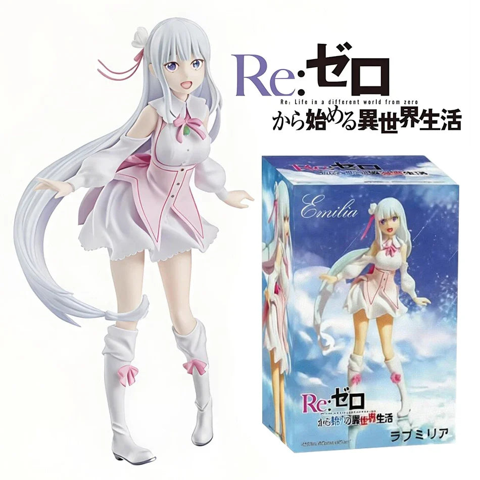 17cm Re:Life In A Different World From Zero Anime Character Emilia Memory Snow Kawaii Magical Girl PVC Cartoon Model Toys Gifts