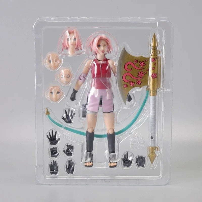 Bandai Original Genuine S.H.Figuarts Anime Naruto Shippuuden Haruno Sakura NARUTOP99 Edition Ver 13.5cm Action Figures Model Toy