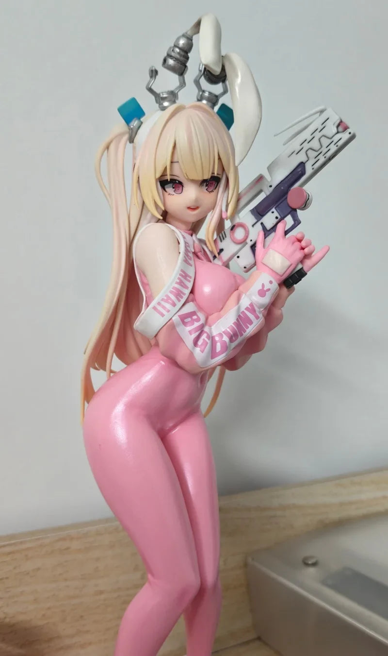 Superbunny Pink Anime Statue Cute Girl Figurine Trendy Decorative Collectible Artwork High-Quality Handmade Gift For Girls