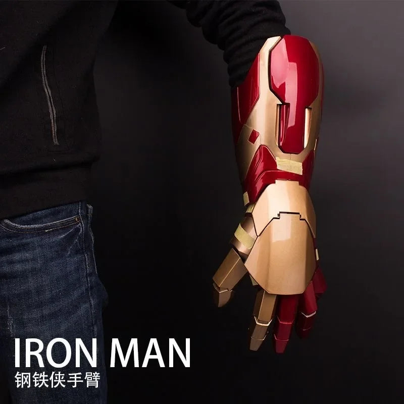 NEW Mk43 1:1 Avengers Marvel Iron Man Glowing Arm Gloves Cosplay Performance Props Wearable Figure Toys Dolls Gifts
