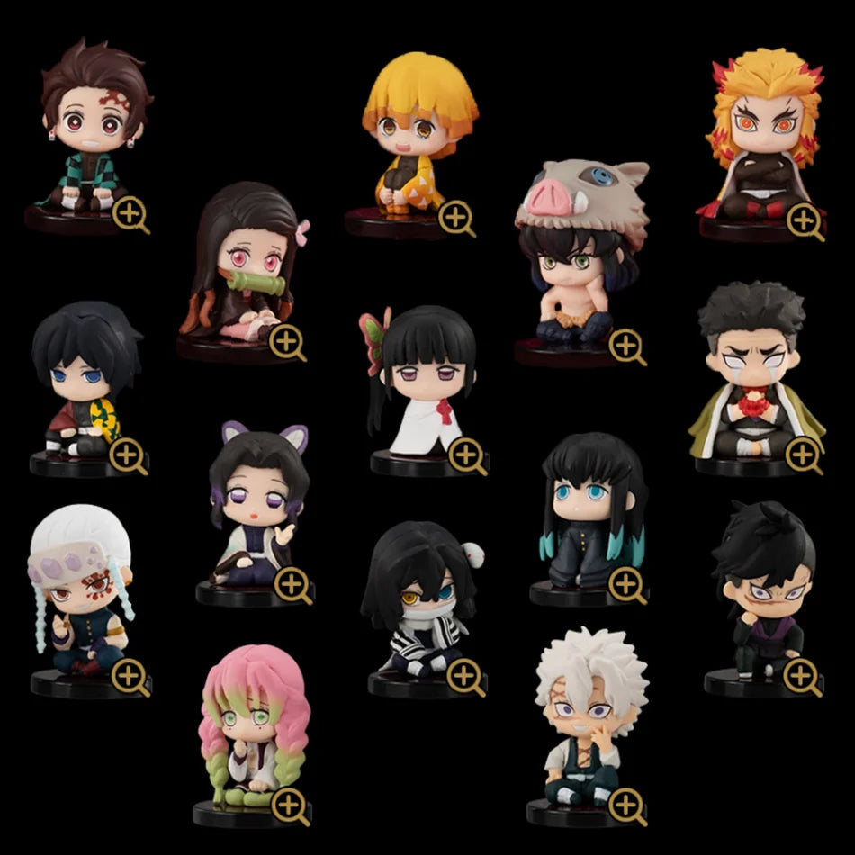 Anime Demon Slayer Kimetsu no Yaiba Figure Kamado Tanjirou Action Figure Agatsuma Zenitsu Nezuko Warrior Q Version PVC Model Toy