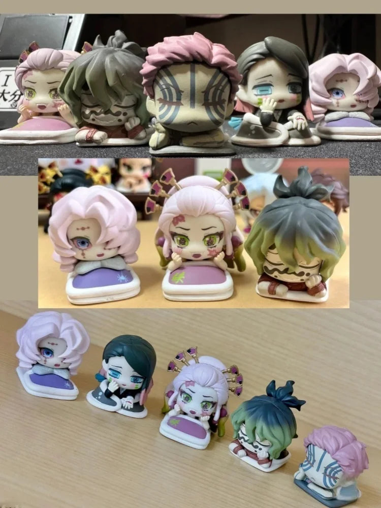 Demon Slayer Anime Gashapon Toys Q Version Collection 10 Figures - Akaza Daki Giyuutarou Rui Enmu PVC Action Model Decor Gifts
