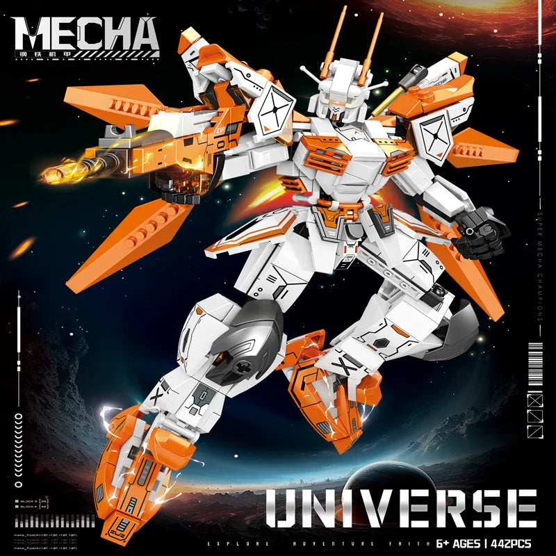 4 Styles Mecha Robot Building Blocks Set, DIY Assembly Model Kit with Movable Joints, Action Figure Collection for Adults & Teen
