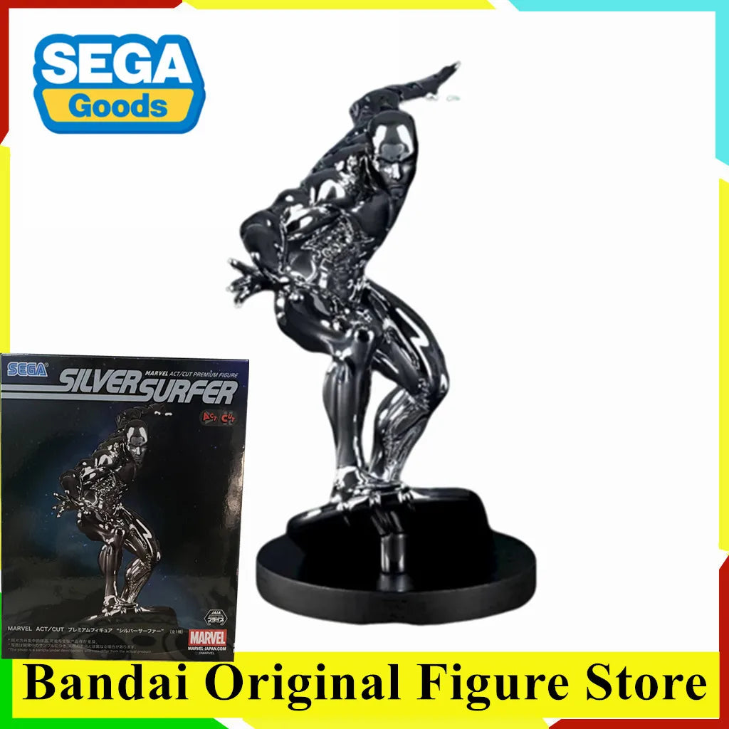 Original SEGA Marvel Fantastic Four Silver Surfer ACT CUT Action Figure Toys PVC Model Collection Anime Figurine Doll