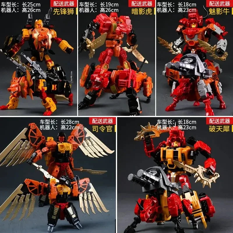 JINBAO Predaking 5IN1 Combine Robot  Bruticus Transformation Combiner Toys PredaconsDivebomb Tantrum Rampage Action Figure Model