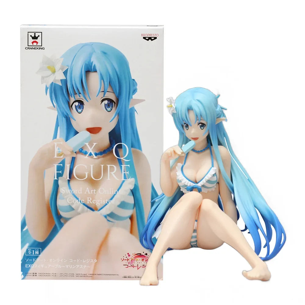 13cm Sword Art Online Anime Figure Swimwear Yuuki Asuna PVC Action Figure Sexy Girls Figurine Collectible Model Toys Kid Gifts