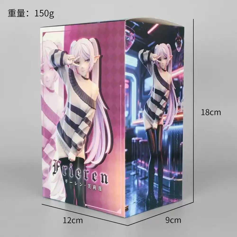 New Frieren: Beyond Journey’s End Anime Model Figure Sweater Frieren Cute Girl Action Statue Doll Standing Posture Scene Gift
