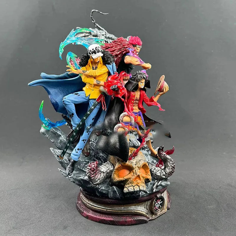 Genuine Three Captain Anime Figure Kid Law Luffy Action 20cm Pvc Statue Desktop Decoration Collection Model In Stock