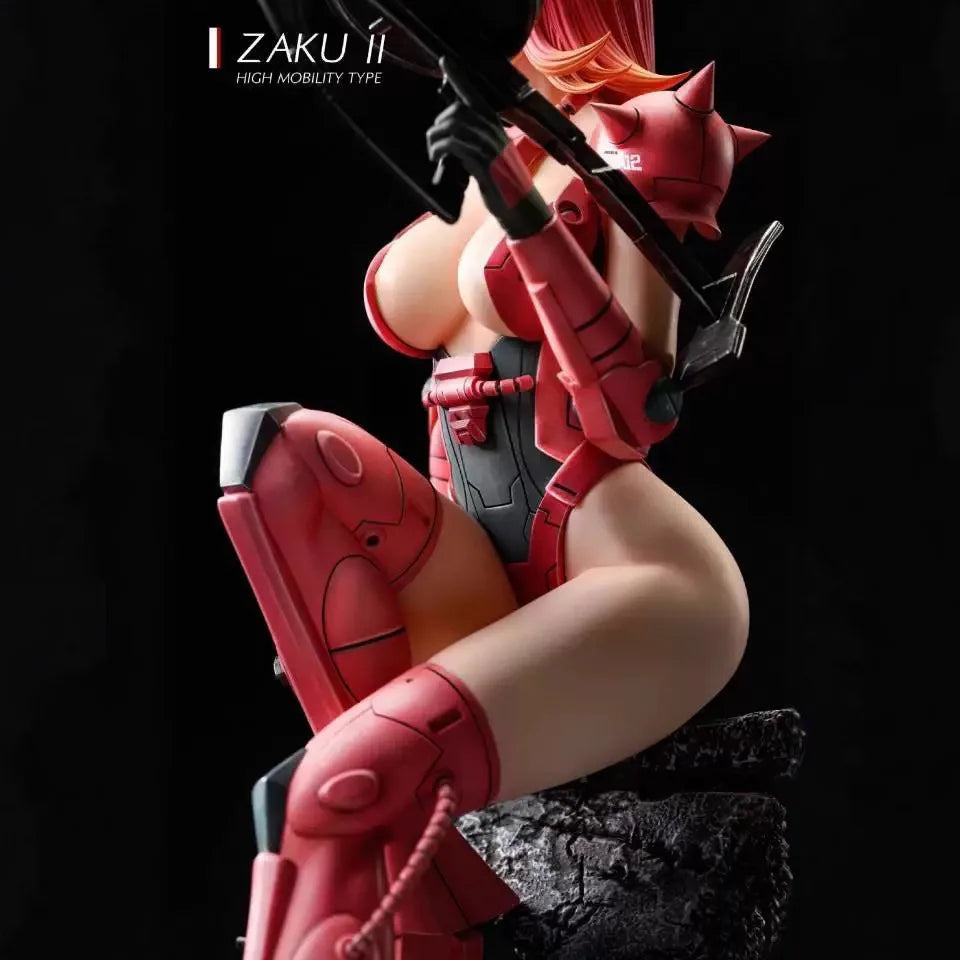 29cm Anime Peripheral Beautiful Girl Statue 1/6 Zaku Ornament Machine Chassis Model Doll Figure  Toy Gifts
