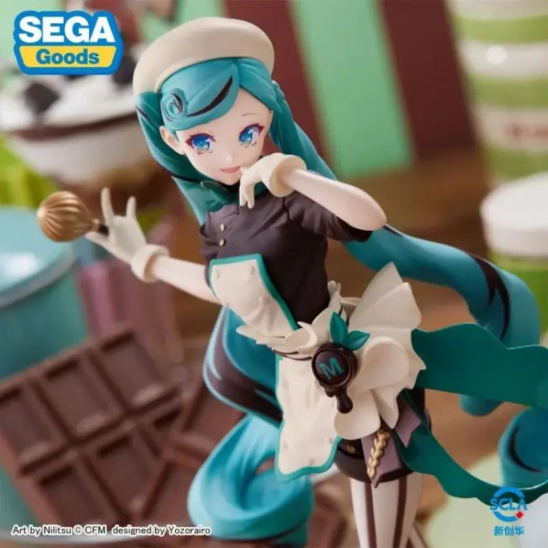 Original Hatsune Miku Figure Hatsune Miku Chocolate Pastry Chef Figure Collection Luminasta Series Ko Model Toy Gift